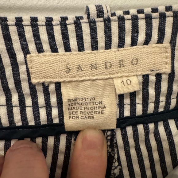 Sandro size 10 striped seersucker shorts - Picture 8 of 8